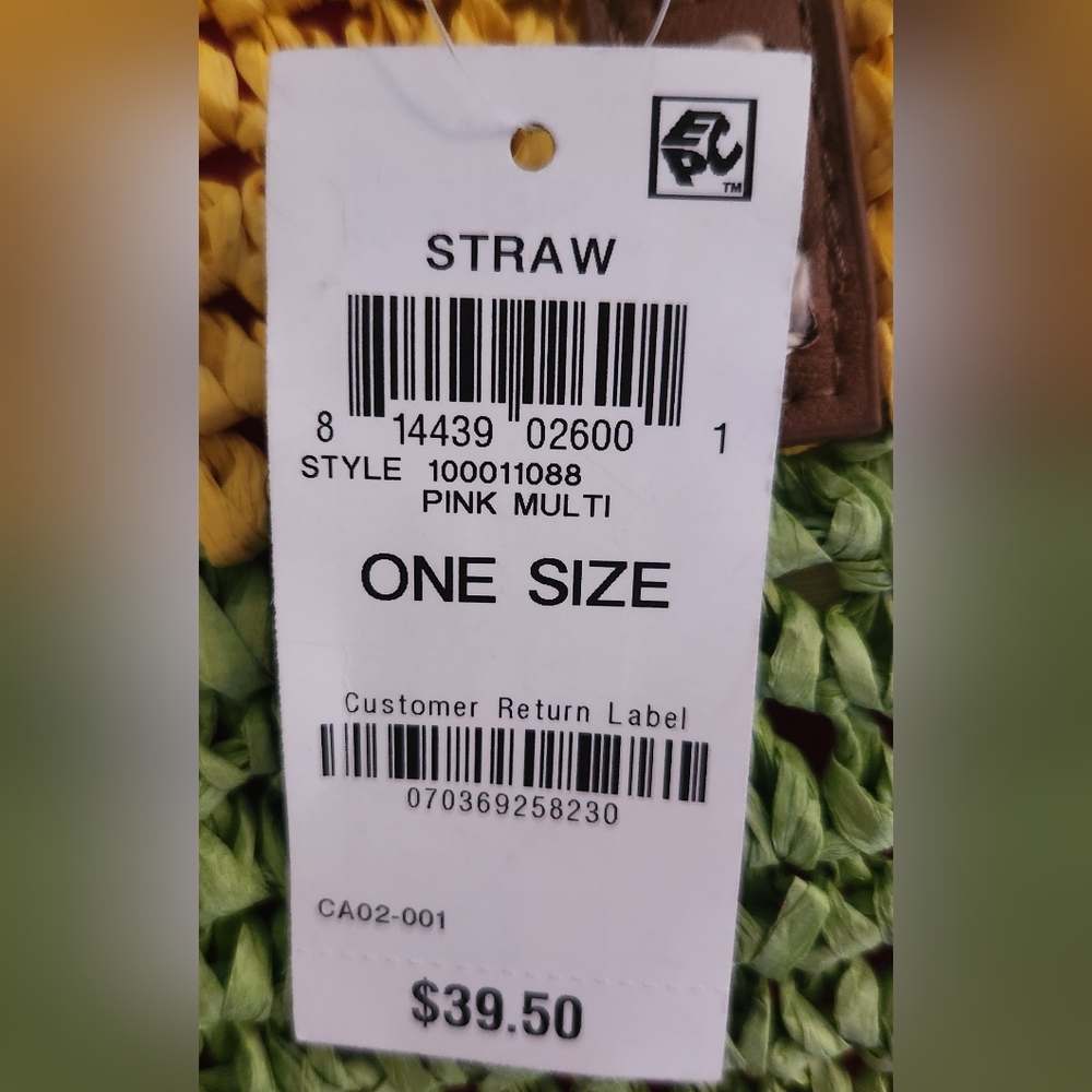 INC Colorful Striped Straw Tote Bag.  NWT - Picture 2 of 12